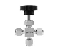 Valve, 1 pièces 3 6 8 10 mm 1/8"Tube OD Union de compression 304 316 en acier inoxydable cloison aiguille vanne contrôle de débit(3mm,SS304)