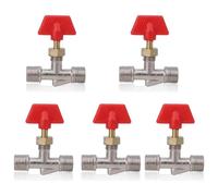 Valve à Aiguille 1/4in, 5 Pièces Vanne à Pointeau De Compresseur D'air Rechange Structure De Robinet Tournant Sphérique Flotteur En Laiton Pour Compresseur D'air Connexion Rapide Soupapes à Aiguille