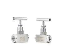 Valve à Aiguille Droite Vanne à aiguille d'arrêt haute pression en acier inoxydable, 1/4", 3/8", 1/2", 3/4", 1" BSP femelle, contrôle de débit grue(1/8")