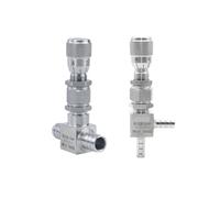 Valve à Aiguille Droite Vanne à aiguille pagode en acier inoxydable for tuyau cannelé 4/6/8/10/12/14 mm, régulateur de débit micro, eau et gaz(4mm,Elbow 90 Degree)