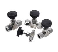 Valve à aiguille réglable en acier inoxydable 304, diamètre extérieur 3 4 6 8 10 12 Mm, Tube acide, résistant à la haute pression, jeu de cartes droites, Valve de grue(10mm)
