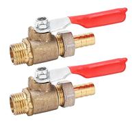 Valve à bille 1/4 pouce en laiton 2 pièces, accessoires compresseur d’air résistants à la corrosion - Multi - couche silicone, poignée inox durable, compatible standard, usage