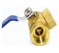 Valve à bille en acier inoxydable, Robinet à tournant sphérique en laiton trois voies de type T, filetage femelle 1/4 ", port complet for l'eau, le pétrole et gaz