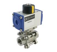 Valve à bille pneumatique G3/8'' 2 voies en acier inoxydable ouverte par ressort - BL2SA3