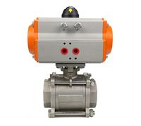 Valve à billes en acier inoxydable, Vanne à bille pneumatique en trois pièces, actionneur à Double effet en acier inoxydable SS304 DN8-50(DN40)