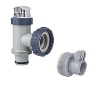 Valve à Piston de Piscine et Adaptateur de Tuyau de Type B Compatible avec Intex Les Pièces de Rechange de Piscine, Pièces de Valve d'arrêt avec Rondelle pour Pompes de Filtre à Sable de Piscine