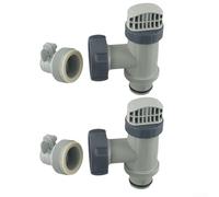 Valve à piston de piscine et adaptateur de tuyau de type B pour piscines hors sol Intex - 2 valves à piston de piscine, 2 adaptateurs de tuyau de type B (2 ensembles)