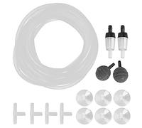 Valve anti-retour pour tube à oxygène d'aquarium, ensemble de pierres à bulles pour aquarium, accessoires pour aquarium (Tuyau de 4 mètres, pierre à gaz de 25 mm)