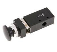 valve bouton de paume universelle 3/2 G1/4'' noire 0-8bar/0-112psi E.MC