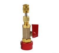Valve Core Removal Tool, For R134a pour r1234yf Automotive Air Conditioning Systems, Brass With 16Mm 13Mm Red Blue Quick Connectors(Red)