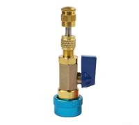 Valve Core Removal Tool, For R134a pour r1234yf Automotive Air Conditioning Systems, Brass With 16Mm 13Mm Red Blue Quick Connectors(Blue)
