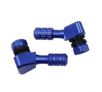 Valve Coudée pour moto 90° CNC Aluminium 2PCS Valve Coudée pour(Blue) | Alliage aluminium pour robuste, léger et résistant, idéal pour moto et scooter, joints toriques inclus, étanche