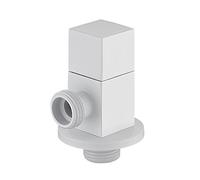 Valve d'angle 1/2 x 1/2, soupape d'eau de Toilette Noire, vanne d'angle en Laiton, Robinet d'eau Chaude Froide, soupape de Robinet pour la Machine à Laver, Blanc (Couleur: Blanc)