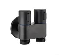 Valve d'angle à double sortie efficace pour salle de bain G1/2 pour installation (noir)