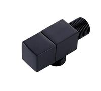 Valve d'angle de robinet G1/2, 2 pièces, chasse d'eau en laiton chromé, accessoires salle bains Pour Salle De Bain(Black)