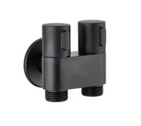 Valve d'angle double sortie fiable pour toilettes murales Design antirouille pour une performance durable (Noir)