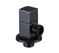 Valve d'angle en laiton G1/2, chasse d'eau solide quart de tour, Chrome poli, accessoires salle bains noirs(Black)