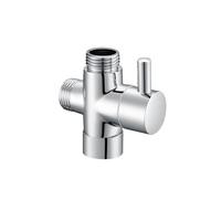 Valve d'arrêt de tuyau de douche, Inverseur multifonction à 3 voies G1/2, avec interrupteur de Valve d'arrêt, for pulvérisateur Bidet toilette ou robinet douche, adaptateur en T