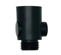 Valve d'arrêt d'eau en un clic pour intégration de pomme de douche avec port à 4 points de 2 cm de diamètre - Noir mat - Contrôle du débit d'eau - Facile à installer pour les systèmes de douche