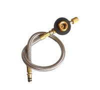 Valve de conduite de gaz - Accessoires de réchaud de camping en acier inoxydable - Brûleur large réglable de 0 à 20 PSI avec tuyau - Tube d'extension de bouteille de gaz propane de 37 cm - Pour