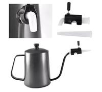Valve de contrôle du débit de bouilloire à col de cygne réglable à 90° avec bec en silicone, buse à bec étroit, versement d'eau de précision pour brassage manuel, pour cafetières (noir)