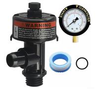 Valve de décharge d'air manuelle de rechange et jauge de pression de filtre de piscine, compteur de pression d'eau de -60 psi, pour assemblage en plastique et acier compatible avec les systèmes de spa