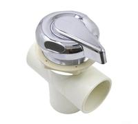 Valve de dérivation d'eau à double port de 3,8 cm, adaptateur de sortie de spa résistant aux hautes températures, contrôle du débit sans outil pour jacuzzi et baignoires de massage, plastique chromé