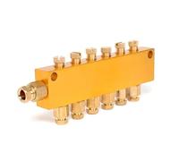 Valve de distribution d'huile en laiton | Entrée multi-sortie EU 1/2 for système de machine à graver(7 Outlets,EU-2 INLETS)