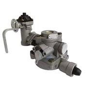 Valve de Frein de Remorque 9710025700,Régulateur de Freinage Double Circuit | 4 Niveaux, Filetage M22 × 1,5, Valve de Frein Pneumatique pour Remorques et Semi-Remorques, Pression de Service jusqu'à 10Bar