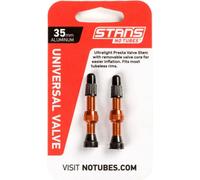 Valve de jante aluminium Stans Universal, Presta (x2) Orange