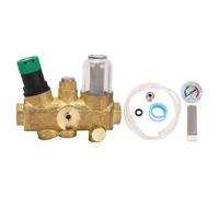 Valve de régulateur de pression d'eau en acier inoxydable en laiton avec filtre et compteur de pression pour le système d'eau de toute la maison (1/2 pouce (DN15))