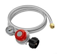 Valve de régulation du propane, régulateur de propane haute pression 0-30 PSI avec manomètre, pour équipement de cuisine extérieur (3,7 m)