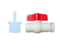 Valve de réservoir d'eau, interrupteur de vidange, connecteur de tuyau, régulation du débit, filetage G3/4 pouces DN20, Irrigation de jardin en plastique, 1 pièce(6mm Valve 1pc)