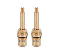 valve de robinet à cartouche à disque en céramique et tige en laiton quart tour G1/2" x 82mm x 10mm longueur de cannelure 20 dents pour robinets de salle de bain et cuisin (DD-82MM-Red+Blue)