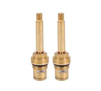 valve de robinet à cartouche à disque en céramique et tige en laiton quart tour G1/2" x 82mm x 10mm longueur de cannelure 20 dents pour robinets de salle de bain et cuisin (EE-87MM-Red+Blue)