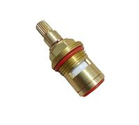 Valve de robinet de remplacement, cartouche de disque à tige en céramique en laiton de remplacement avec poignée croisée, Valve de robinet quart de tour(Red+blue)