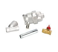 Valve de Vidange Automatique, Corps Alliage d'Aluminium et Filtre Inox, DN15, Pression 1-16kg - Nettoyage Bouton Unique, Anti - Blocage, Installation Facile