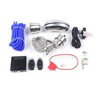 Valve d'échappement 63 mm, clapet d'échappement électrique en acier inoxydable fermé sous vide télécommande kit 12 V, Convient au tuyau d'échappement de 2,5 pouces