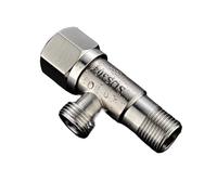 Valve d'entrée chaude et froide en acier inoxydable, vannes d'angle de remplissage de toilettes, robinet de chauffe-eau de lavabo d'évier for accessoires de cuisine et de salle de bains(Silver)