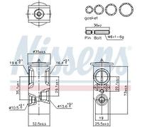 Valve d'expansion de climatisation 1234yf 999677 NISSENS pour FIAT TIPO Break