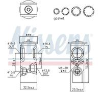 Valve d'expansion de climatisation R 134a 999396 NISSENS pour SAAB 9-3