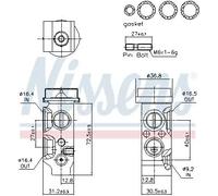 Valve d'expansion de climatisation R 134a 999544 NISSENS pour HYUNDAI KIA