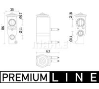 Valve d'expansion de climatisation R 134a AVE 143 000P MAHLE pour CITROËN DS