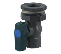 Valve en PVC de 1,9 cm pour réservoir d'eau de pluie avec raccord à vis de cloison, contrôle du débit réglable et adaptateur de tuyau pour une utilisation efficace de l'eau dans les systèmes de