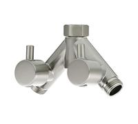 Valve Inverseur de Douche Robinet d'arrêt double en laiton G1/2, vanne T, inverseur de douche 3 voies, Y for robinet baignoire à 2 poignées Salle de bain(Nickel Y-valve)