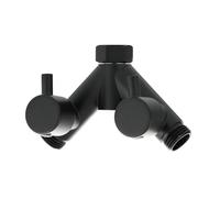 Valve Inverseur de Douche Robinet d'arrêt double en laiton G1/2, vanne T, inverseur de douche 3 voies, Y for robinet baignoire à 2 poignées Salle de bain(Black Y-valve)