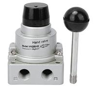Valve manuelle à levier VH20002 alliage d'aluminium 3 positions, vanne de commande d'air à action directe de 4 voies G1/4in pour applications industrielles de systèmes pneumatiques