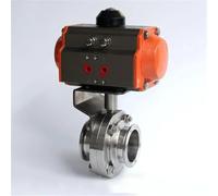 Valve papillon pneumatique sanitaire en acier inoxydable 304 pour tube O.D 19/25/32/38/45/51 mm (32 x 50,5 mm TC))
