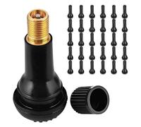 Valve Pneu Voiture TR413, 30 Pièces Valve Tubeless Pneu, Valves en Caoutchouc Snap-in Jantes, Capuchon de Soupape en Caoutchouc Haute étanchéité Universal pour la Plupart des Voitures, Motos, Noir