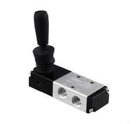 Valve pneumatique manuelle 3 positions, poignée de contrôle d'air PT de 10,2 cm, vanne d'inversion en alliage d'aluminium pour automatisation industrielle interrupteur à air à levier manuel